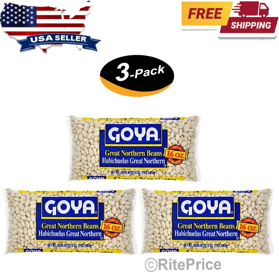 Goya Great Northern Beans 16 Ounce (3 Pack) Best Seller- New-