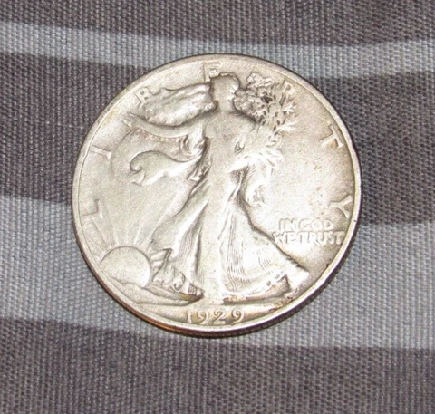 VG+ Silver 1929 s San Francisco Mint Silver Walking Liberty Half Dollar 1/2 WLH Cover