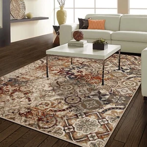 Rangoli Medallion Geometric Modern Soft Carpet Large Indoor Area Rug or Runner - Picture 1 of 25
