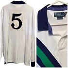Polo Ralph Lauren Rugby Shirt Men’s 2XL White Crest Polo Jersey Long Sleeve 90s