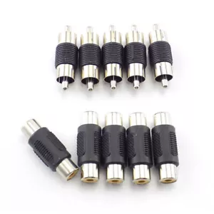 Rca dual Male to male Plug CCTV Audio Connector 2/10X female to female Coupler - Picture 1 of 7