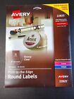Avery Round Print-to-the-Edge Labels 2"  Diameter Glossy CLEAR 120/Pack 22825