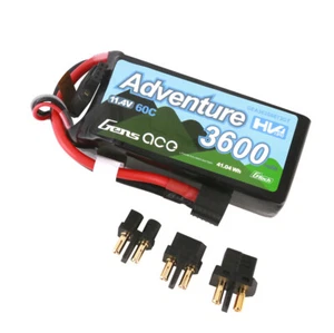 Gens Ace G-Tech 3600mAh 60C 11.4V 3S Lipo Battery HV T plug And XT60 Adapter US - Picture 1 of 5
