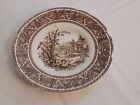 Antique WH Grindley Co DAFFODIL Tunstall BROWN Transferware Sweets 9" CAKE PLATE