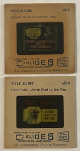 2 VTG Movie Theatre Title Slides Screen Advertising Magic We Are Glad To See You - Picture 1 of 9
