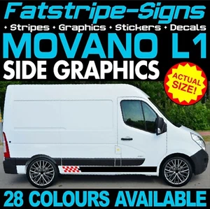 passend für Vauxhall (Opel) Movano L1 SWB Grafik Aufkleber Streifen Decals Camper Van - Bild 1 von 2