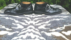 Vintage Ratti Mens Black Leather Shoes Made in Italy UK 7.5 EU 41 - Picture 1 of 9