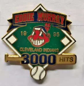 Chief Wahoo 1995 EDDIE MURRAY 3000 Hits Hat Lapel Pin Clevland Indians HOF - Picture 1 of 1