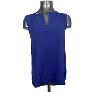 Top para mujer J.Crew sin mangas popover semitransparente cuello en V azul marino talla 00 - Imagen 1 de 8