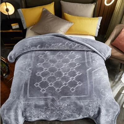 Luxury Winter Raschel Blanket Double Layers Chinese Warmful Soft Blankets Quilt - Image 1 of 4