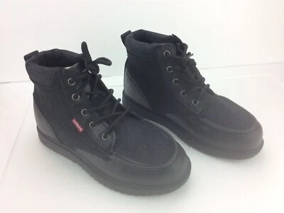 Nuevos Zapatos Levi’s Boy Negros de caña alta EE. UU. Talla 4 Foto 1 de 4