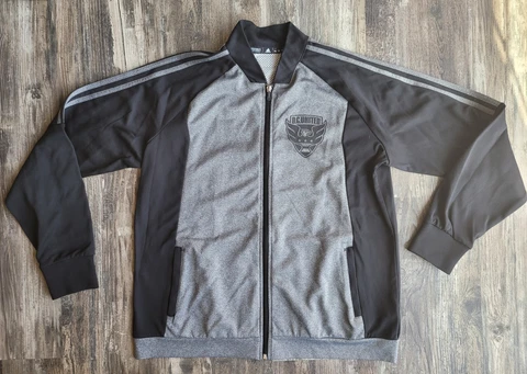 D.C. United MLS Adidas Women's Team Logo Grey Full Zip Anthem Jacket Cover