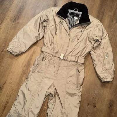 Traje de esquí de una pieza para mujer Traje de nieve Babero de nieve Bronceado Retro Apres Vintage 12 Foto 1 de 4