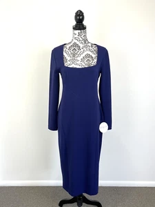 NEW Pilgrim Womens Dress 12 Liberty Navy Blue Pencil Midi Party Cocktail Event - Picture 1 of 12