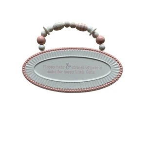 Girls Pink White Ceramic Room Decor - Picture 1 of 3