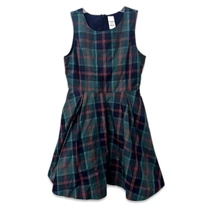 Nordstrom Stylish Dress Plaid Pleated Sleeveless Cut Multicolor Girls US 12 NWT - Picture 1 of 9