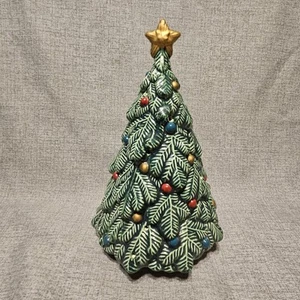 Vintage 1Pc Ceramic Christmas Tree Made In Brazil for scent Beads Holiday W/box - Picture 1 of 11
