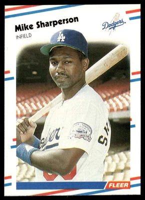 1988 Fleer Mike Sharperson Los Angeles Dodgers #525 - Image 1 of 2