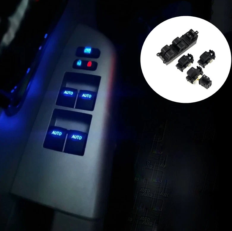 Interruptor de ventana eléctrica LED con luz azul LHD apagado/arriba automático para Scion xB 2008-2015 Foto 1 de 4