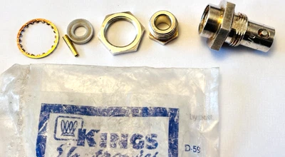 VINTAGE SILVER PLATED KINGS ELECTRONICS RF COAXIAL CONNECTOR 91836 UG - 909/U - Image 1 of 4