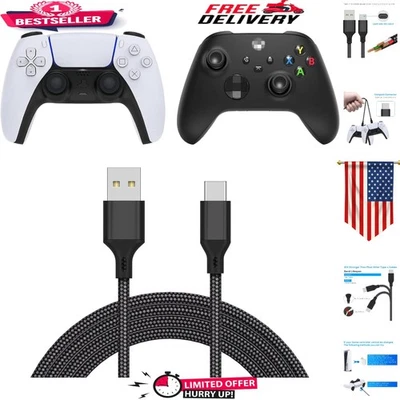 Cable de carga rápida USB C duradero de 16,4 pies - Compatible con PS5, Xbox y Switch Foto 1 de 4