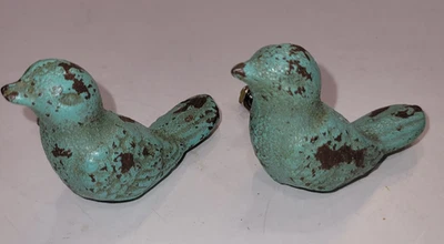 2 (par) puxadores de ferro rústico pássaro azul desgastado puxadores maçanetas de gaveta de armário maçaneta de porta - Imagem 1 de 4