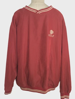 PORT AUTHORITY Men's Golf   Pullover Sweater Nylon Logo Lined Burgundy L - Image 1 of 4