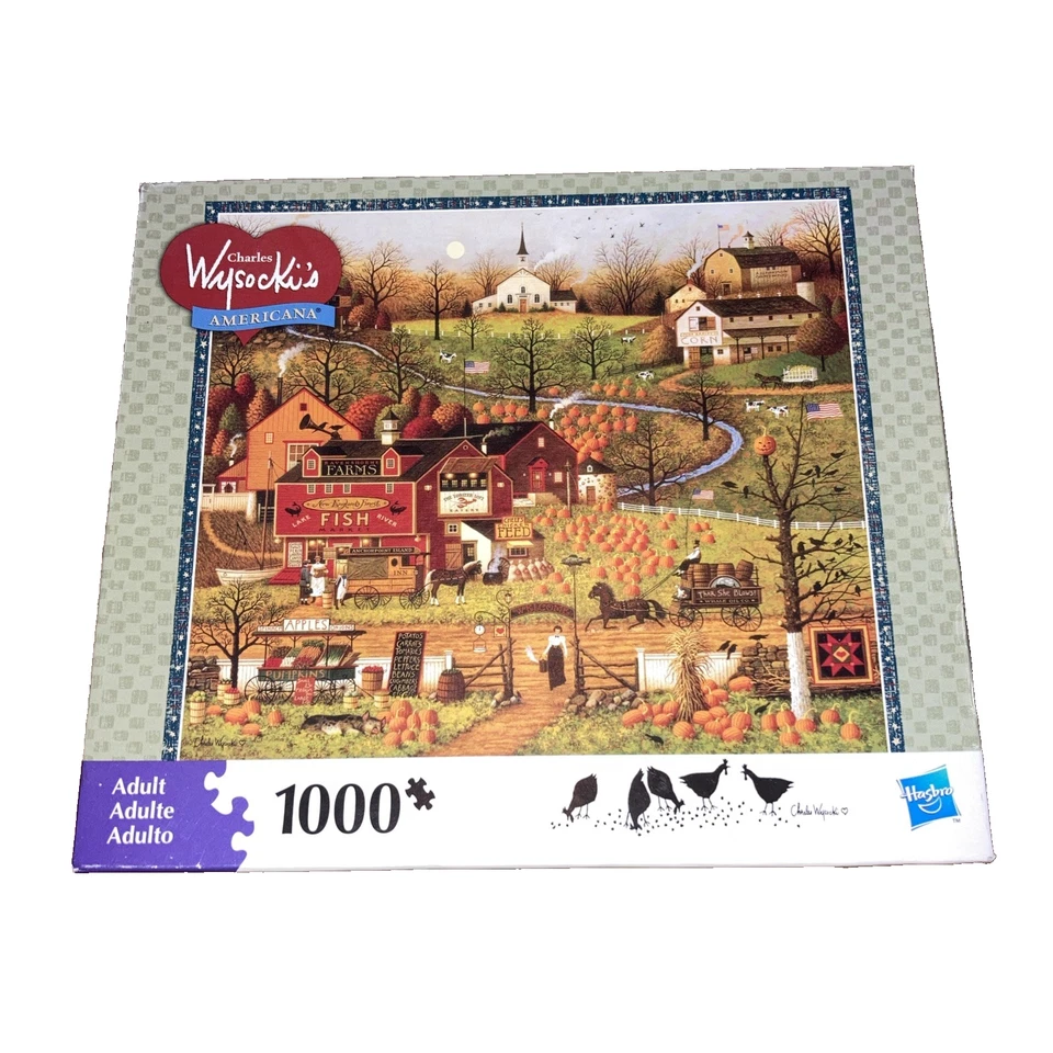 Rompecabezas Charles Wysocki Black Birds Roost Americana 1000 piezas completo Hasbro Foto 1 de 4