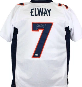 John Elway Autographed White Pro Style Jersey-Beckett W Hologram *Silver - Picture 1 of 9