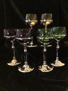 Vintage Cambridge/Farberware stems (6) wine glasses  amber- green - purple - Picture 1 of 2
