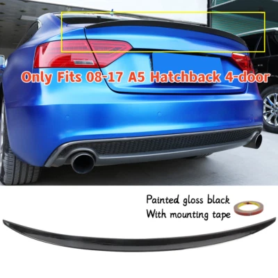 FIT FOR 2008-2017 AUDI A5 HATCHBACK 4-DOOR GLOSS BLACK TRUNK SPOILER WING LIP Foto 1 de 4