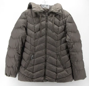 Tahari Jacket Women Medium Brown Puffer Parka Coat Quilted Insulated Outdoor * - Picture 1 of 11