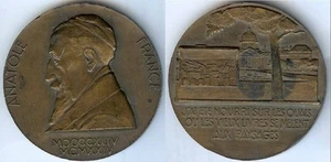 Médaille de table - Anatole France par Delannoy mention sur la tranche - Picture 1 of 1