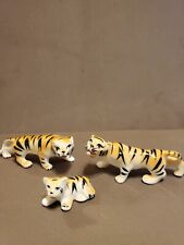 Mini 3 Pc. Tigers vintage. Hand painted, each one unique , mint , cute ! 2" x 3"