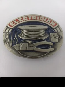 Siskiyou Buckle Co. Inc. Proud to be an Electrician 1992 Enameled belt buckle - Picture 1 of 8