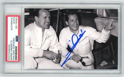 Foto firmada por Mario Andretti - Piloto de NASCAR - Carreras de Fórmula 1 - IndyCar - PSA Foto 1 de 2