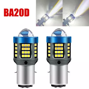 2x BA20D H6 Motorcycle Headlight Bulb 12V Hi/Low Beam Lamp White Bulb - Picture 1 of 9