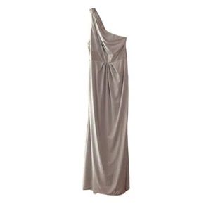 White Vera Wang Grey One Shoulder Jersey Satin Trim Bridesmaid Dress Womens 8 - Picture 1 of 12