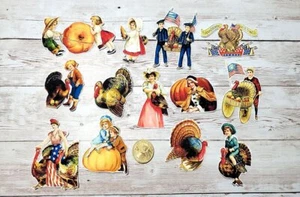 13-Thanksgiving-Vintage-Pingeliger Schnitt-Junk Journal-Planer-Glanz-Etikett-Aufkleber - Bild 1 von 1