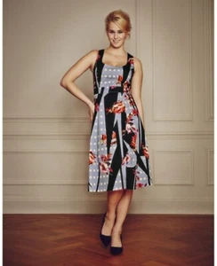 Vestido de verano Simply B para mujer lila negro floral ocasión fiesta Reino Unido 14 - Imagen 1 de 7