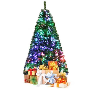6 FT Pre-lit Artificial Christmas Tree Fiber Optic Xmas Tree Holiday Decor - Picture 1 of 10