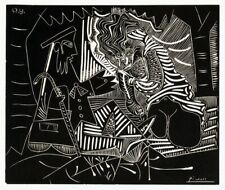 Pablo Picasso Déjeuner sur La Herbe (Blanc) 23 x 27.25 Lithographie 1972 Cubism