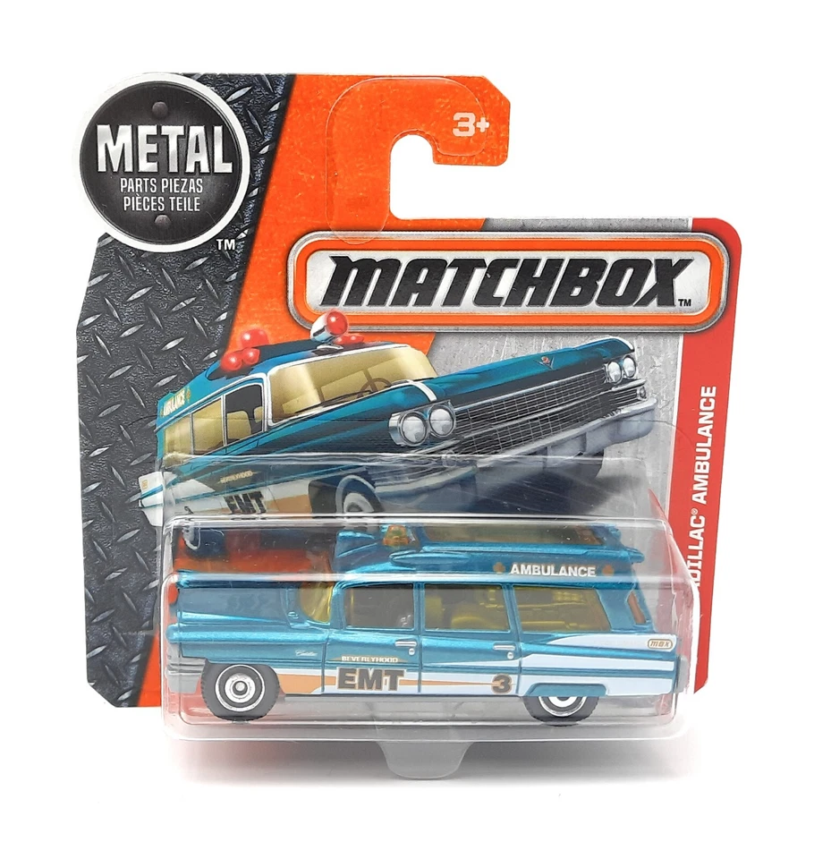 Matchbox Superfast 1963 Cadillac Ambulance EMT blue. MBX 88/ 2016. shortcard - Image 1 of 1