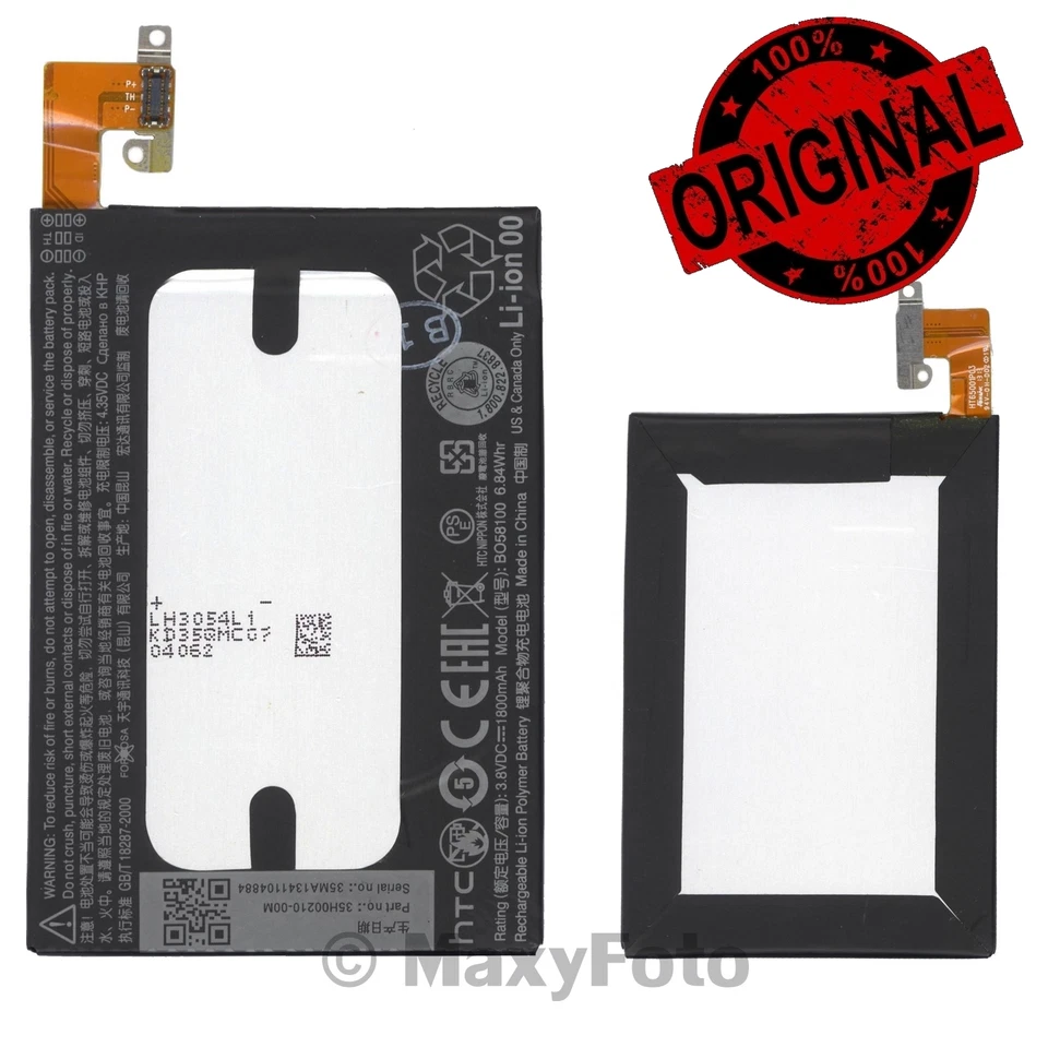 HTC NEW BATTERIA RICAMBIO LITIO ORIGINALE BO58100 1800mAh PILA PER ONE MINI M4 - Immagine 1 di 3