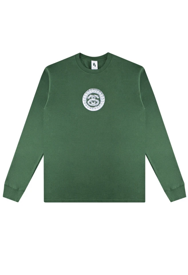 Nike X Stussy Long Sleeve T Shirt Gorge Green Dd3344-341 Mens Size XL