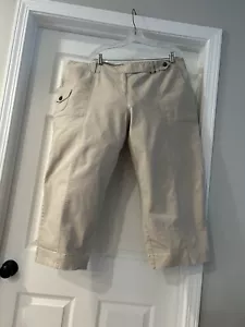 Ruby Rd Khaki Cargo Capri Pants Women's Plus Wide Leg, Size 20 - Picture 1 of 9