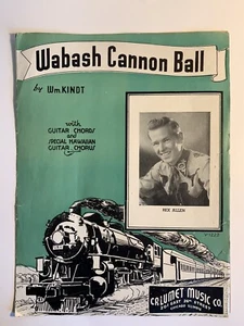 1939 WABASH CANNON BALL Vintage Sheet Music REX GRIFFIN by Wm Kindt E1 - Picture 1 of 6
