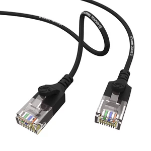 Cat6 dünnes Gigabit Lankabel 10 GbE Schwarz RJ45 Netzwerkkabel 250 MHz 10000Mbit - Bild 1 von 162