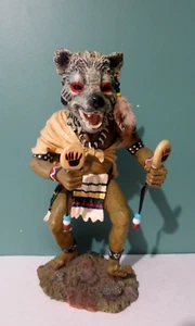 Native American Resin WOLF MASK DANCER - Hunting Prowess, Family Unity - 11" T - Picture 1 of 8