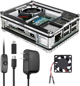 Raspberry Pi 3 B+ Case with Fan Cooling Pi 3B Case with 3 Pcs Heat-Sinks 5V